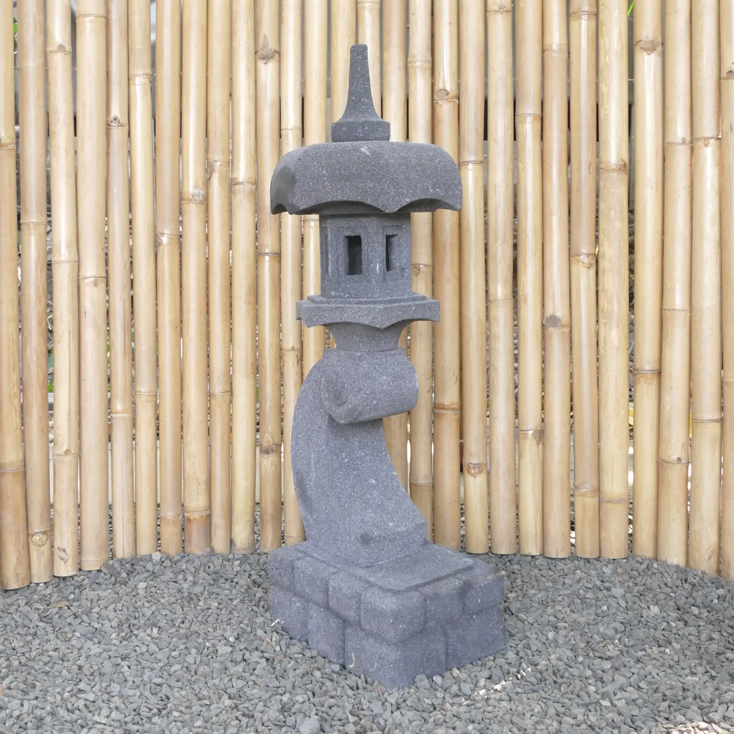  Product image 6 of the product “Japanese style Garden Lantern, made from Andesit Stone. Multipart. 90 cm Height, Roof is 30 cm width. ”